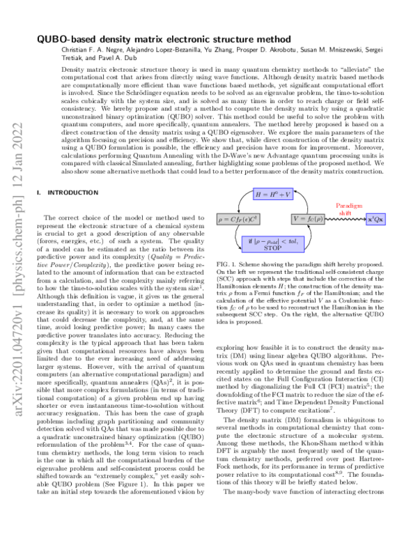 (PDF) QUBO-based density matrix electronic structure method