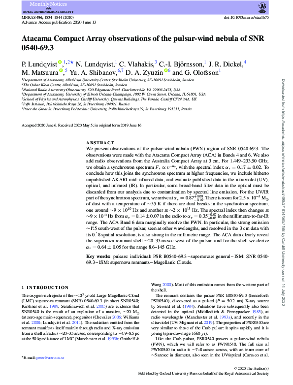 (PDF) Atacama Compact Array observations of the pulsar-wind nebula of ...