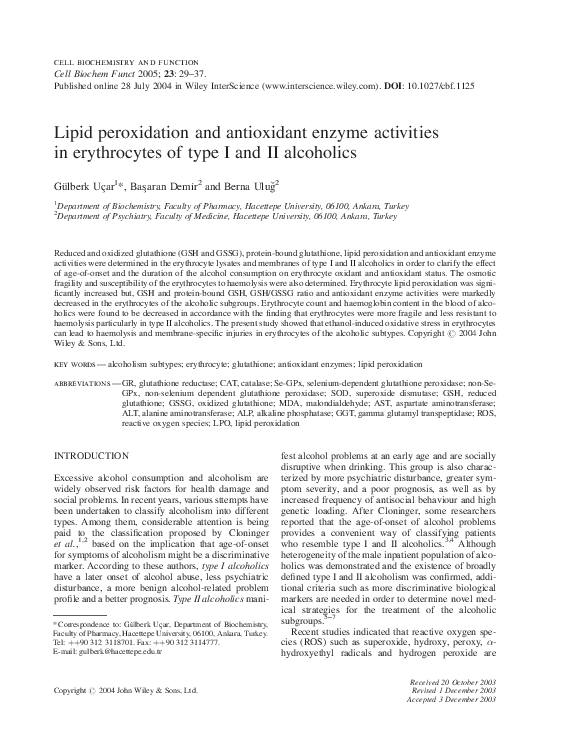 (PDF) Lipid peroxidation and antioxidant enzyme activities in ...