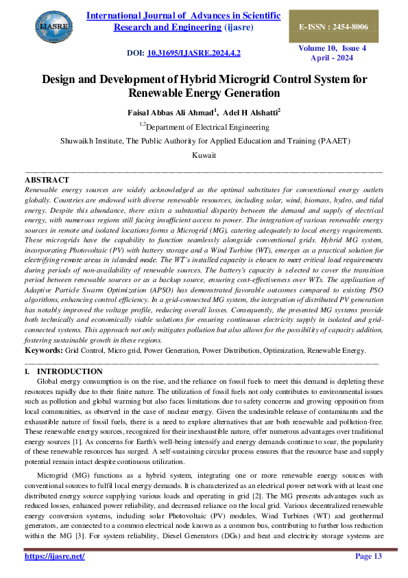 (PDF) Design and Development of Hybrid Microgrid Control System for ...