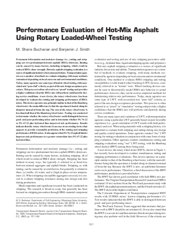 (PDF) Performance Evaluation of Hot-Mix Asphalt Using Rotary Loaded ...