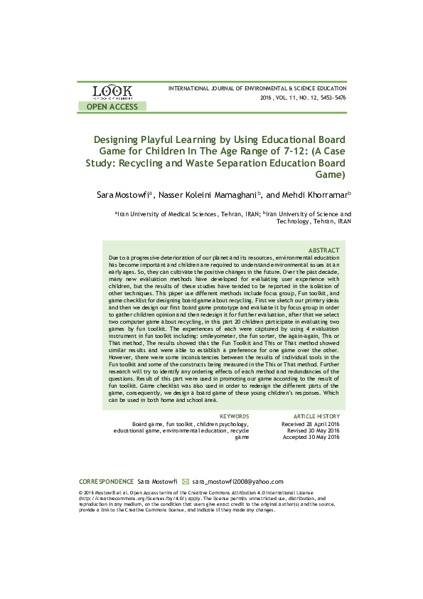 (PDF) Designing Playful Learning by Using Educational Board Game for ...