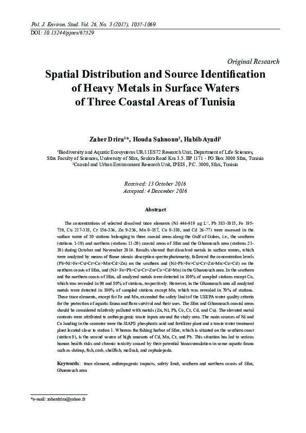 (PDF) Spatial Distribution and Source Identification of Heavy Metals in ...