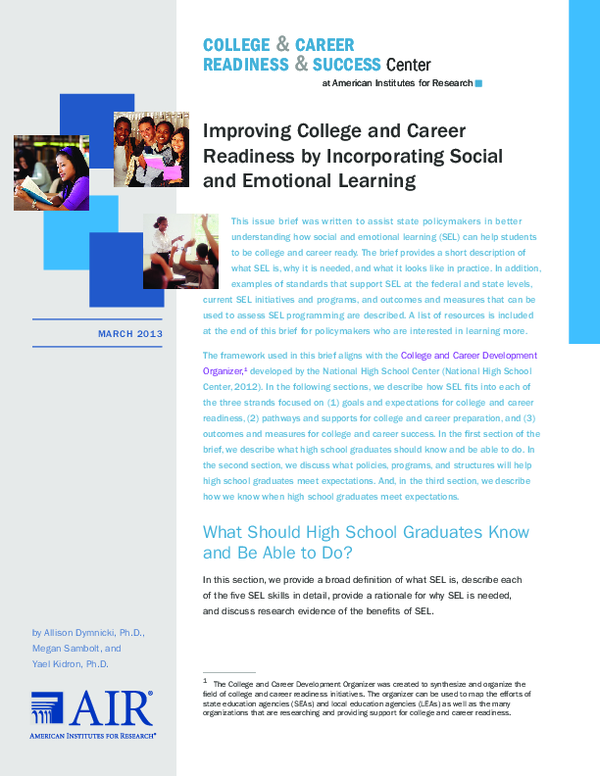 (PDF) Improving College and Career Readiness by Incorporating Social ...
