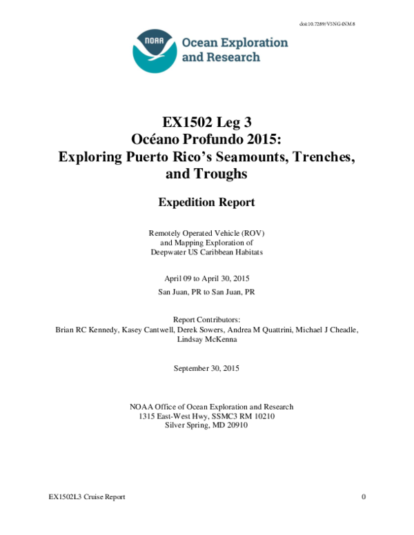 (PDF) EX1502 Leg 3, Océano Profundo 2015 : Exploring Puerto Rico's ...