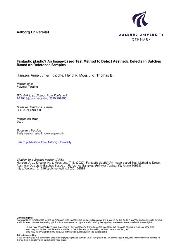 (PDF) Fantastic plastic? An image-based test method to detect aesthetic ...