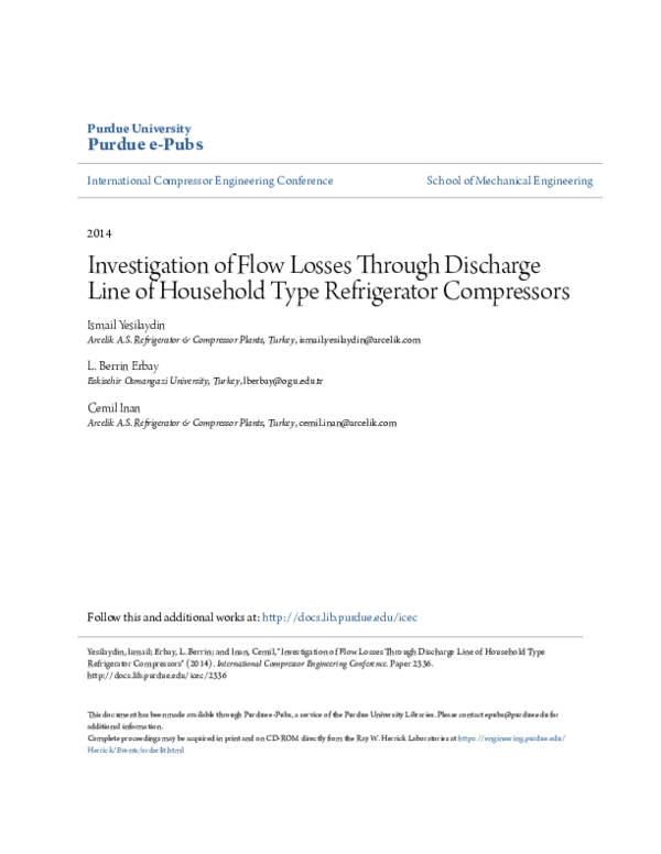 (PDF) Numerical Investigation of Flow Losses through Discharge Line of ...