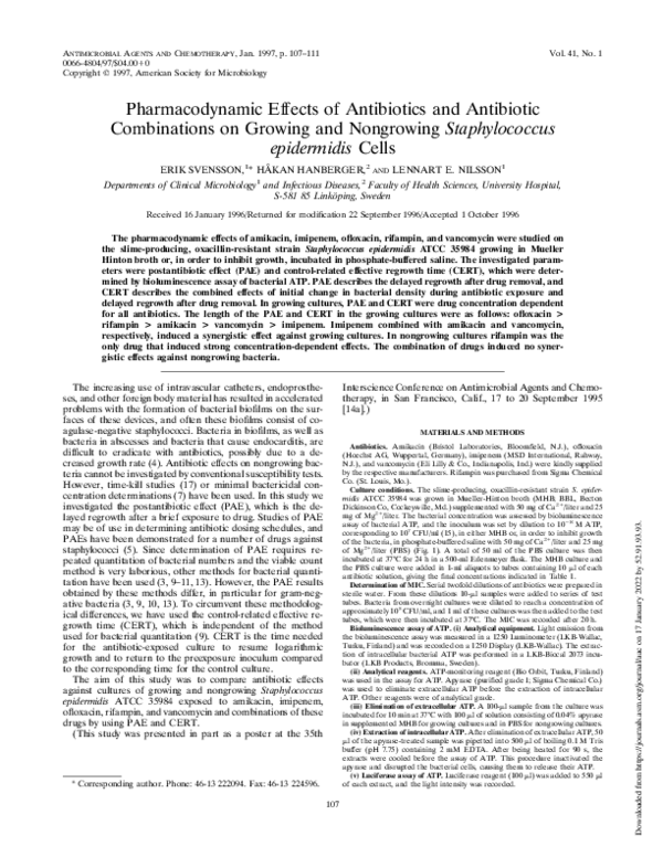 (PDF) Pharmacodynamic effects of antibiotics and antibiotic ...