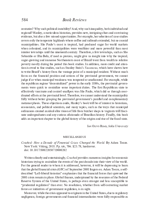 Pdf Crashed How A Decade Of Financial Crises Changed The World By