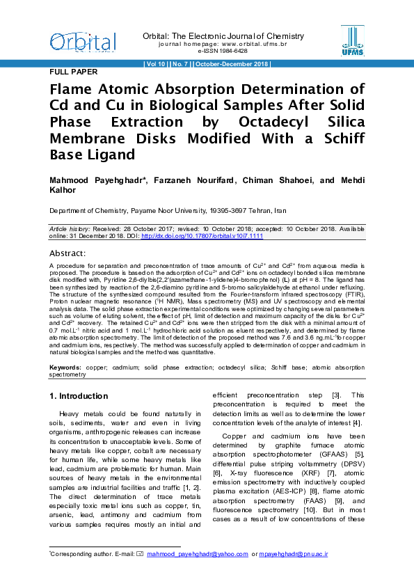 (PDF) Flame Atomic Absorption Determination of Cd and Cu in Biological ...