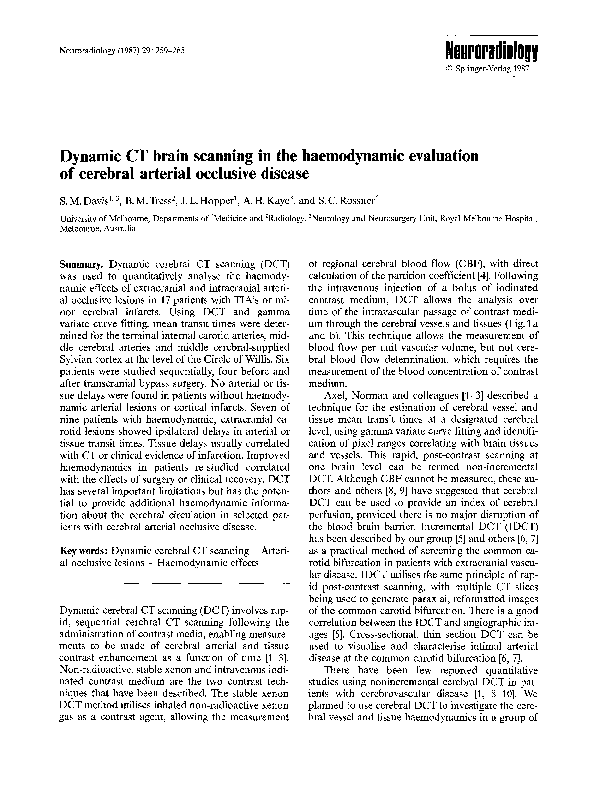 (PDF) Dynamic CT brain scanning in the haemodynamic evaluation of ...