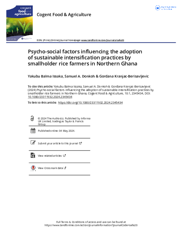 (PDF) Psycho-social factors influencing the adoption of sustainable ...