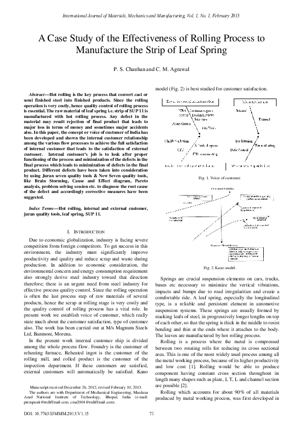 (PDF) A Case Study of the Effectiveness of Rolling Process to ...