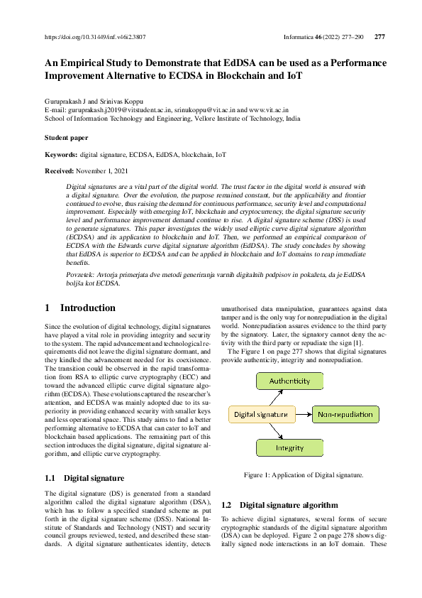 (PDF) An Empirical Study to Demonstrate that EdDSA can be used as a ...