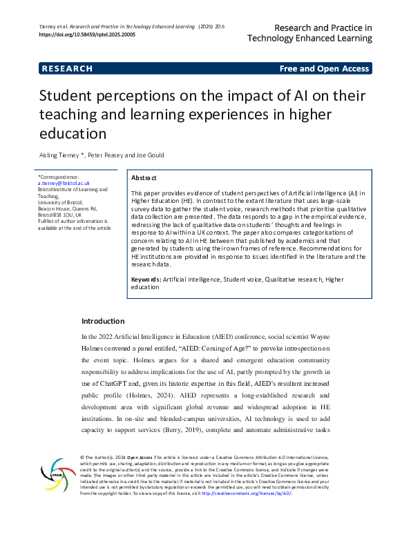 (PDF) Student perceptions on the impact of AI on their teaching and ...