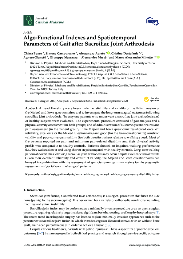 (PDF) Algo-Functional Indexes and Spatiotemporal Parameters of Gait ...