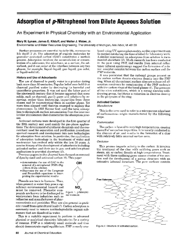 (PDF) Adsorption of p-Nitrophenol from Dilute Aqueous Solution: An ...