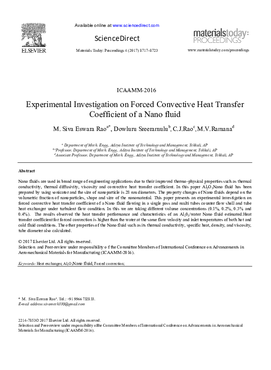 (PDF) Experimental investigation on forced convective heat transfer ...