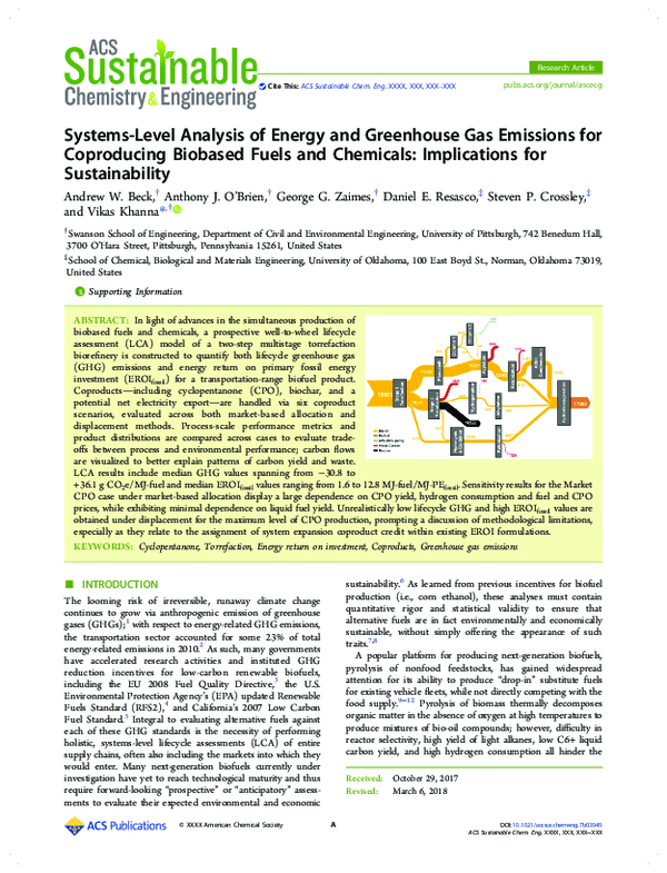 (PDF) Systems-Level Analysis of Energy and Greenhouse Gas Emissions for ...