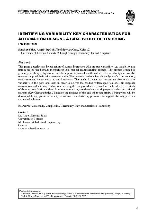 (PDF) Identifying variability key characteristics for automation design ...