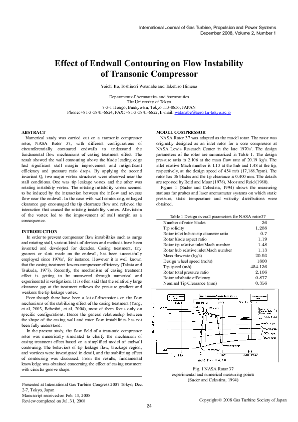 (PDF) Effect of Endwall Contouring on Flow Instability of Transonic ...