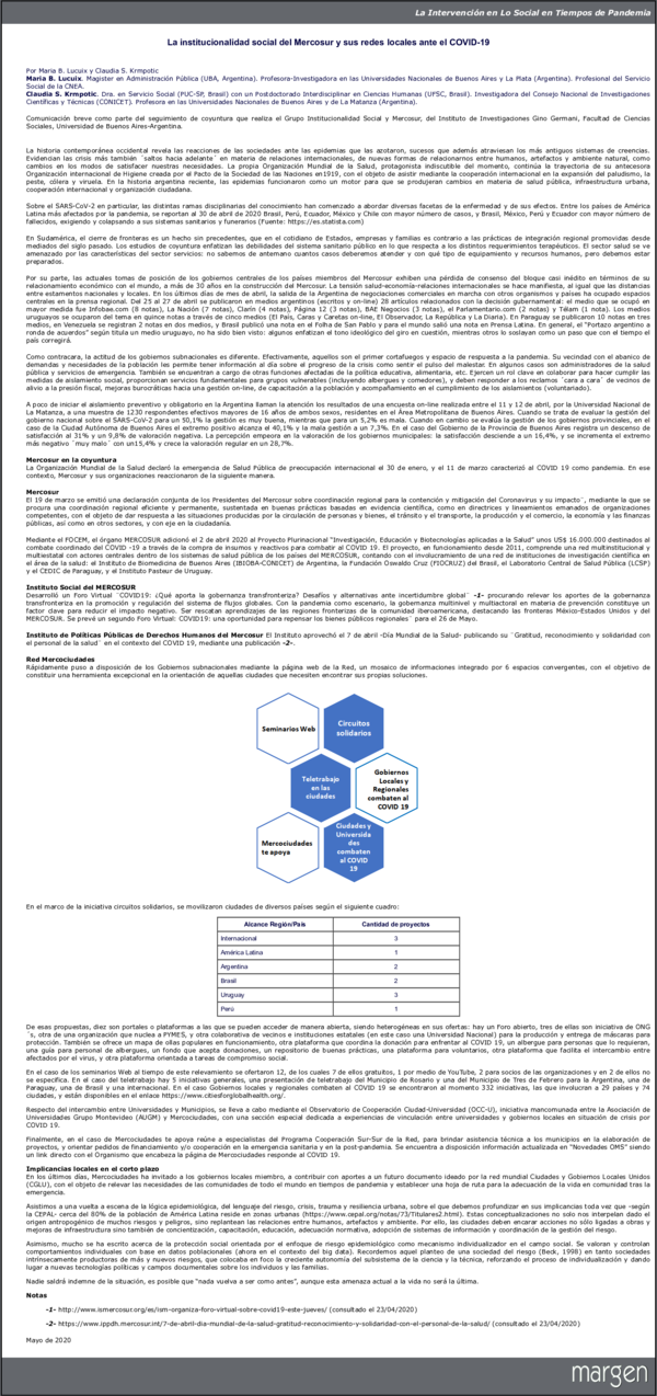 (PDF) La institucionalidad social del Mercosur y sus redes locales ante ...