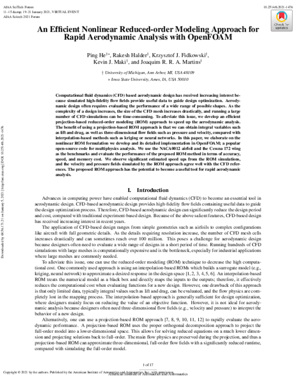 (PDF) An efficient nonlinear reduced-order modeling approach for rapid ...