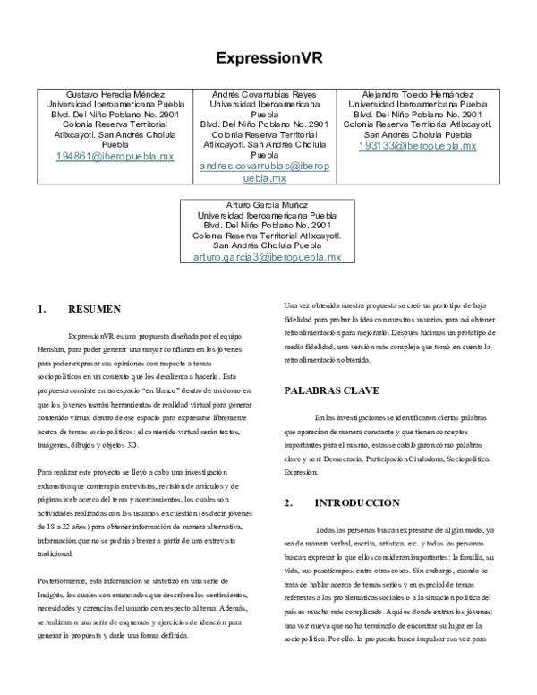 (PDF) Expression VR ESP