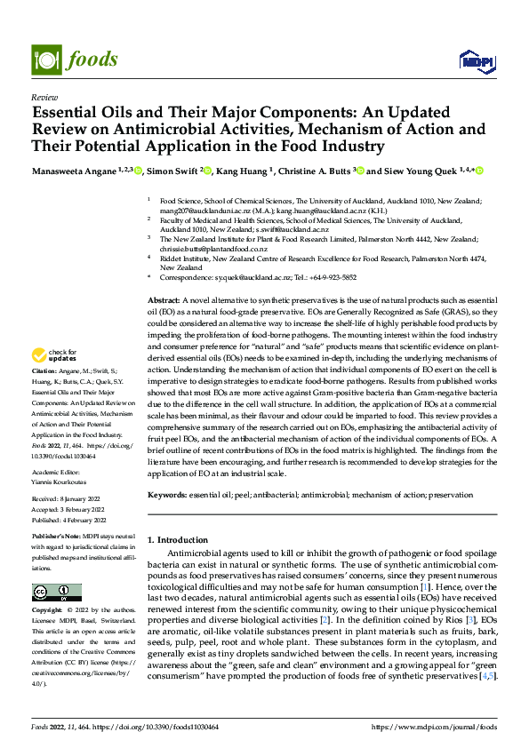 (PDF) Essential Oils and Their Major Components: An Updated Review on ...