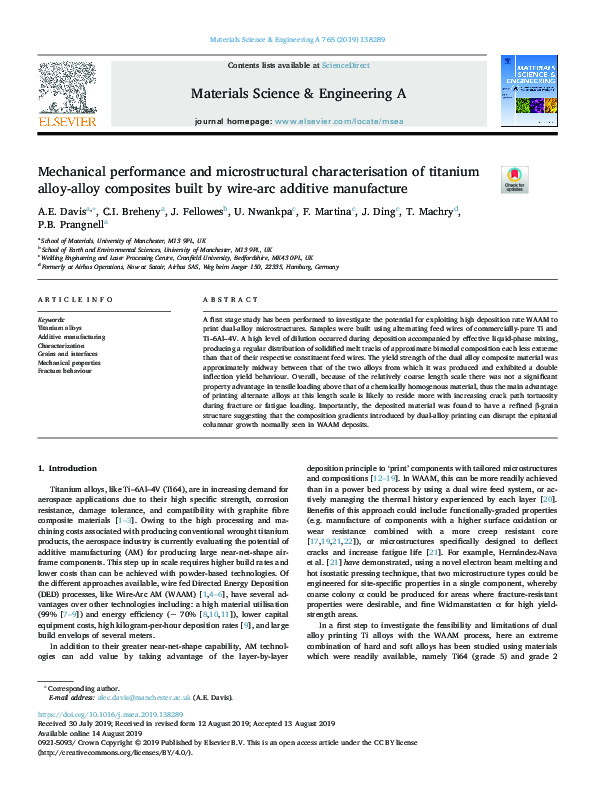 (PDF) Mechanical performance and microstructural characterisation of ...