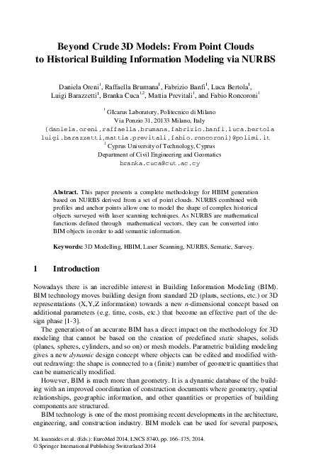 (PDF) Beyond Crude 3D Models: From Point Clouds to Historical Building ...