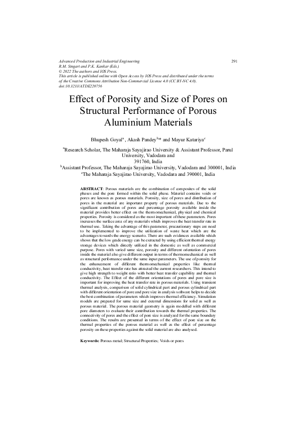 (PDF) Effect of Porosity and Size of Pores on Structural Performance of ...