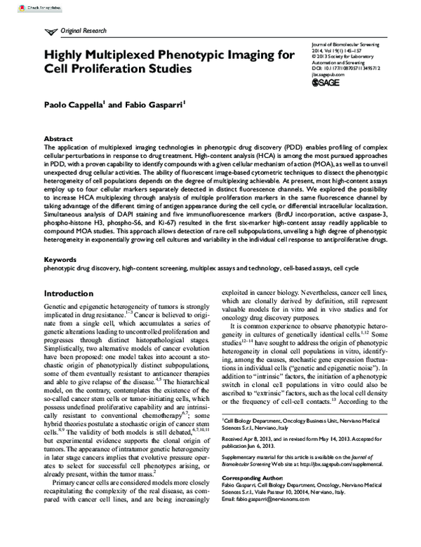 (PDF) Highly Multiplexed Phenotypic Imaging for Cell Proliferation Studies