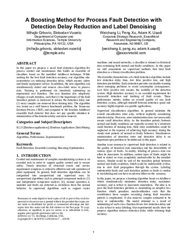 (PDF) A boosting method for process fault detection with detection ...