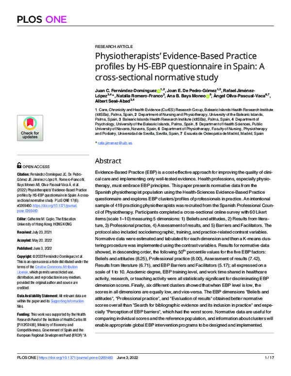 (PDF) Physiotherapists’ Evidence-Based Practice profiles by HS-EBP ...