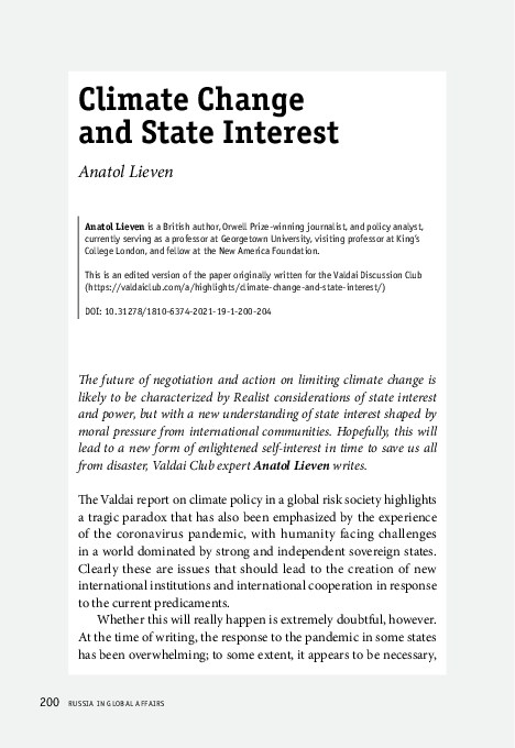 (PDF) Climate Change and State Interest