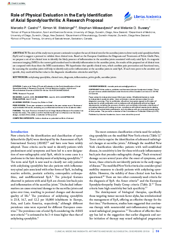 (PDF) Role of Physical Evaluation in the Early Identification of Axial ...