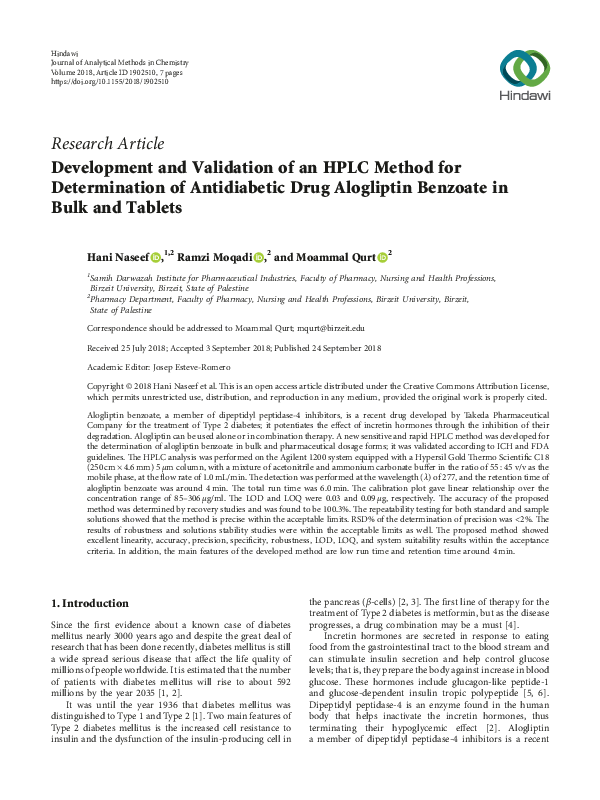 (PDF) Development and Validation of an HPLC Method for Determination of ...