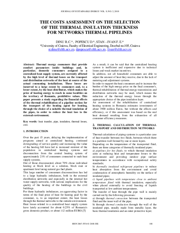 (PDF) THE COSTS ASSESSMENT ON THE SELECTION OF THE THERMAL INSULATION ...