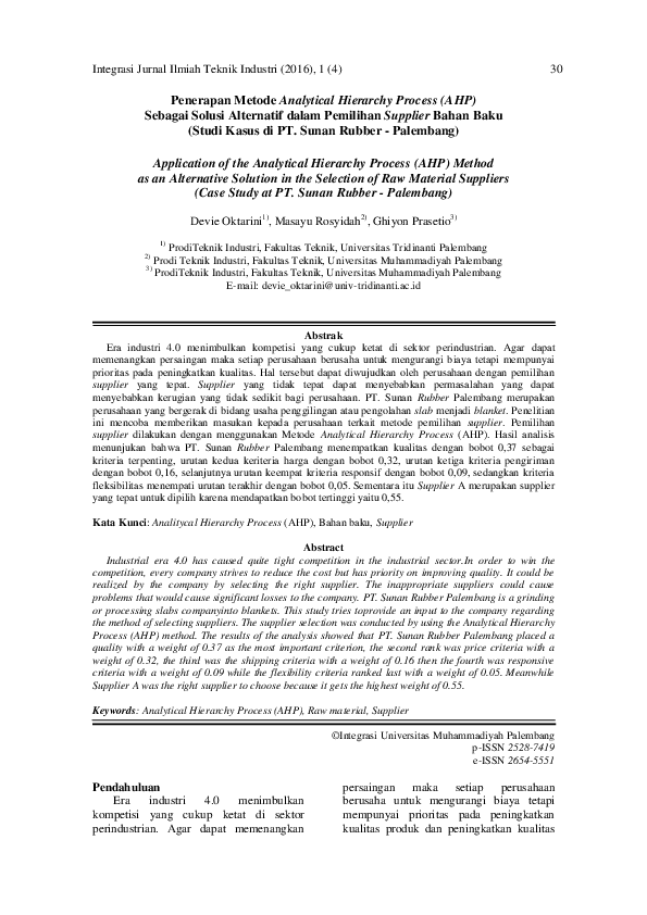 Pdf Penerapan Metode Analytical Hierarchy Process Ahp Sebagai Pdf Penerapan Metode Analytical Hierarchy Process Ahp Sebagai