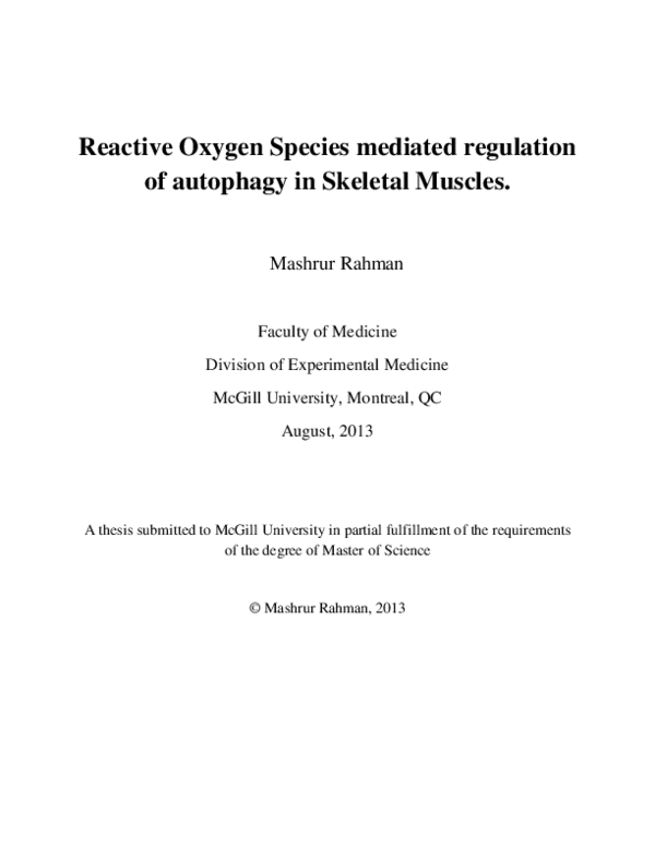(PDF) Reactive Oxygen Species Regulation of Autophagy in Skeletal Muscles