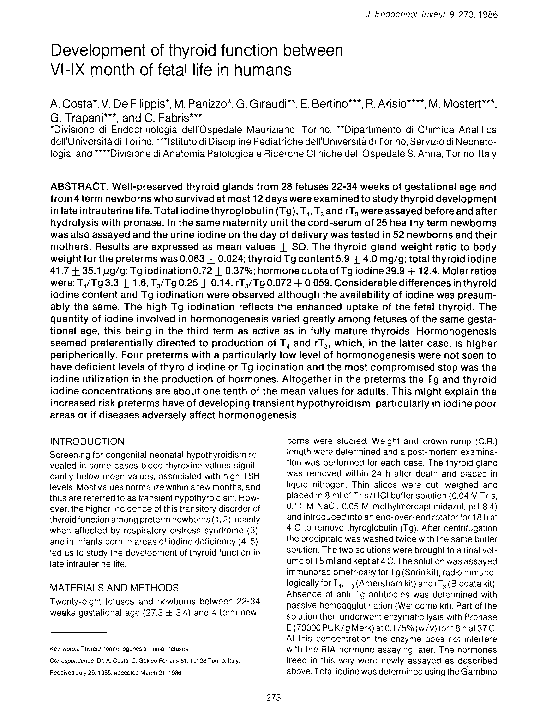 (PDF) Development of thyroid function between VI–IX month of fetal life ...