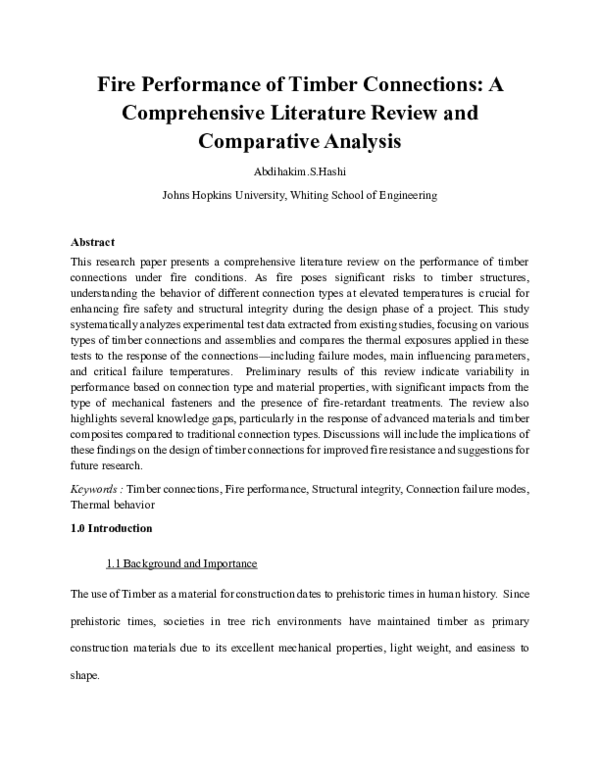 (PDF) Fire Performance of Timber Connections: A Comprehensive ...