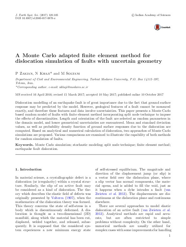 (PDF) A Monte Carlo adapted finite element method for dislocation ...