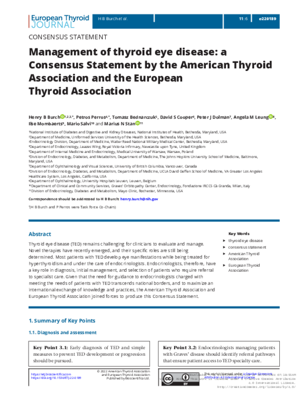 (PDF) Management of thyroid eye disease: a Consensus Statement by the ...