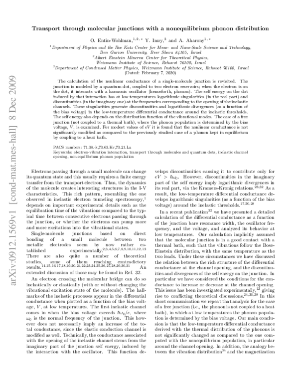 (PDF) Transport through molecular junctions with a nonequilibrium ...
