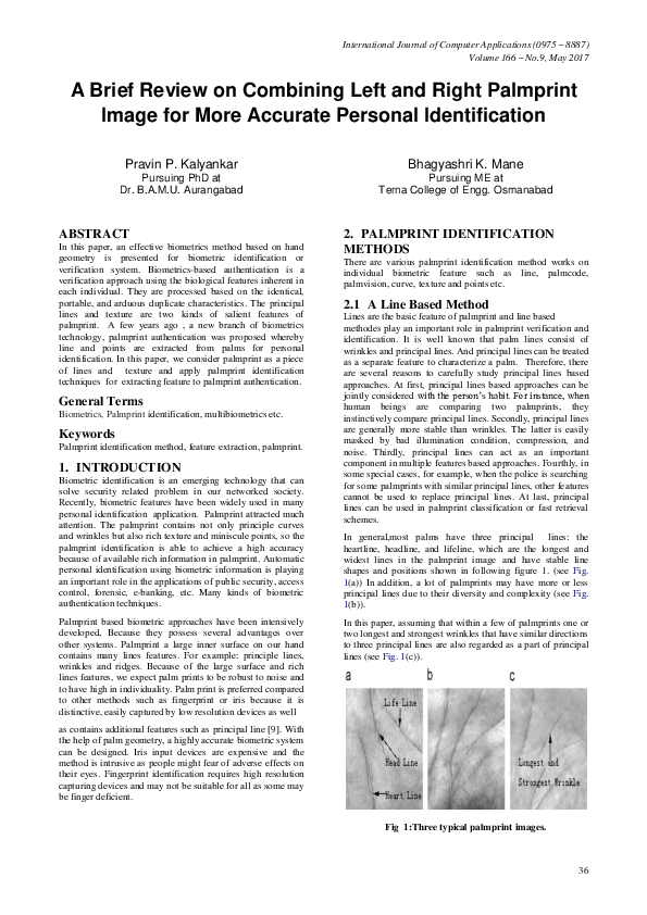(PDF) A Brief Review on Combining Left and Right Palmprint Image for ...