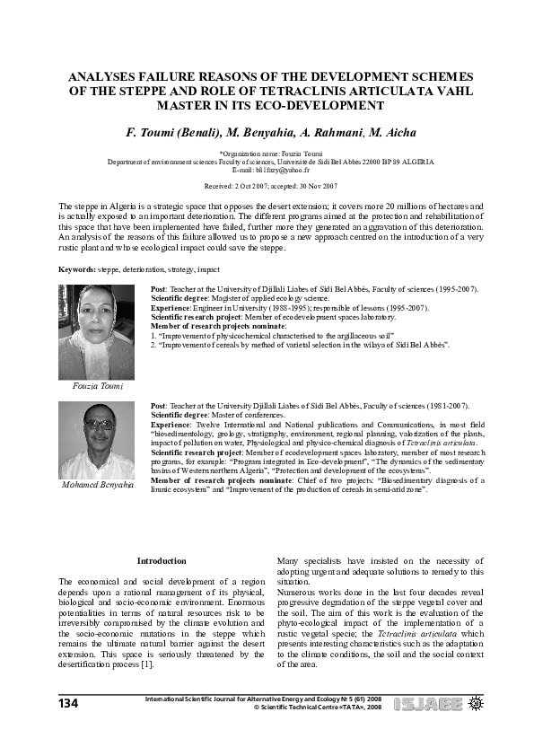 PDF) Analyses Failure Reasons of the Development Schemes of the 