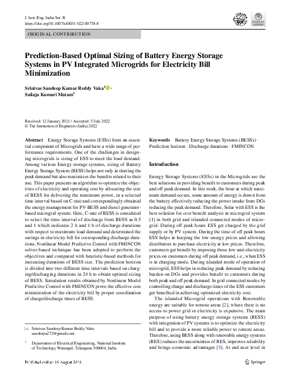 (PDF) Prediction-Based Optimal Sizing of Battery Energy Storage Systems ...