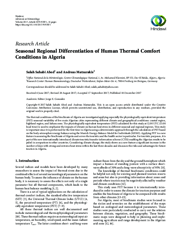 (PDF) Seasonal Regional Differentiation of Human Thermal Comfort ...